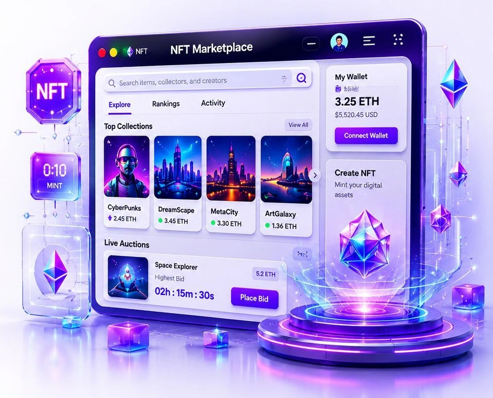 Basic NFT Token Development illustration
