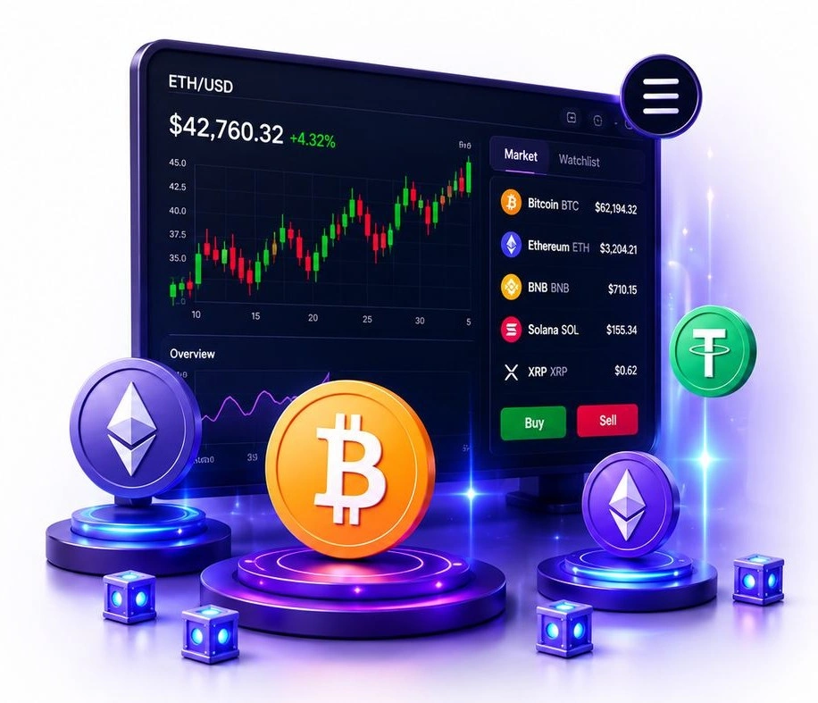 Crypto Exchange Development illustration