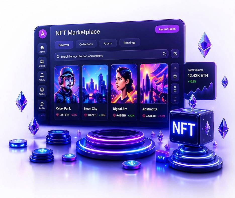 NFT Marketplace Development illustration